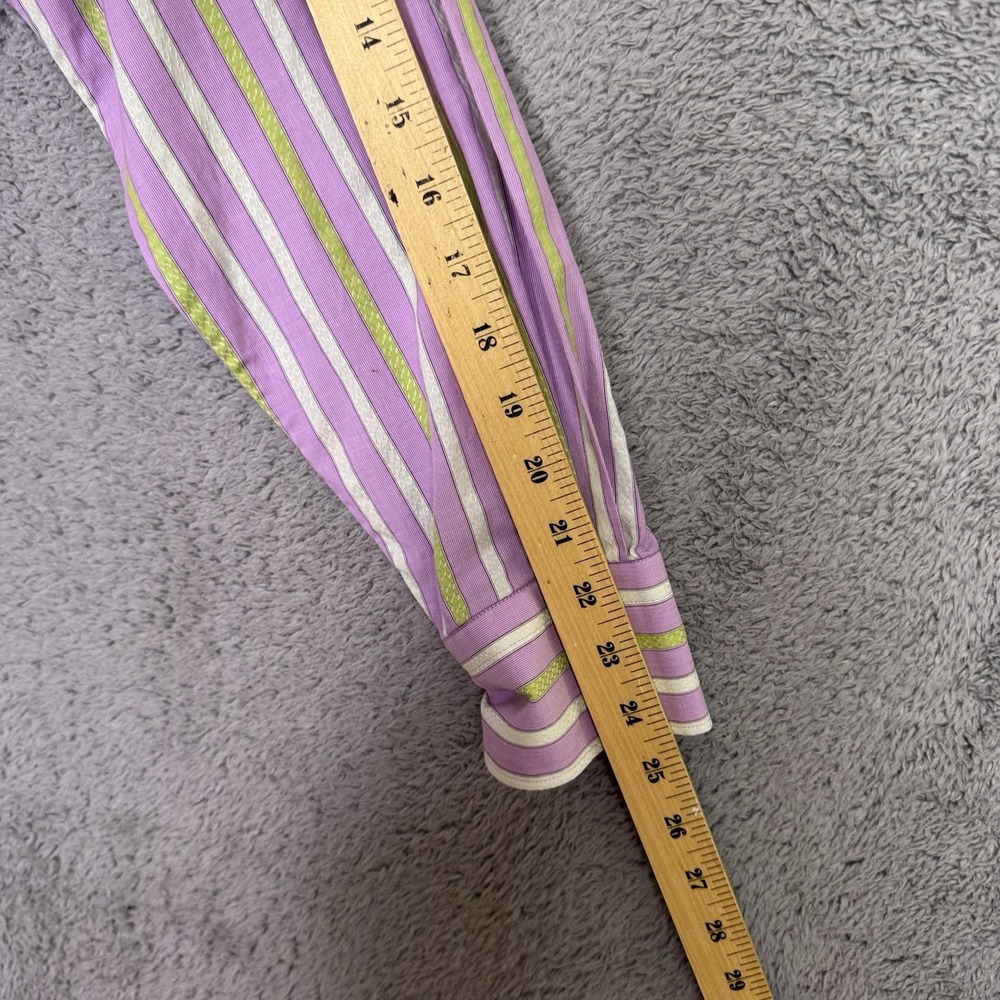 Robert Graham Shirt Mens S Flip Cuff Geometric Striped Modern American Preppy - Picture 9 of 12